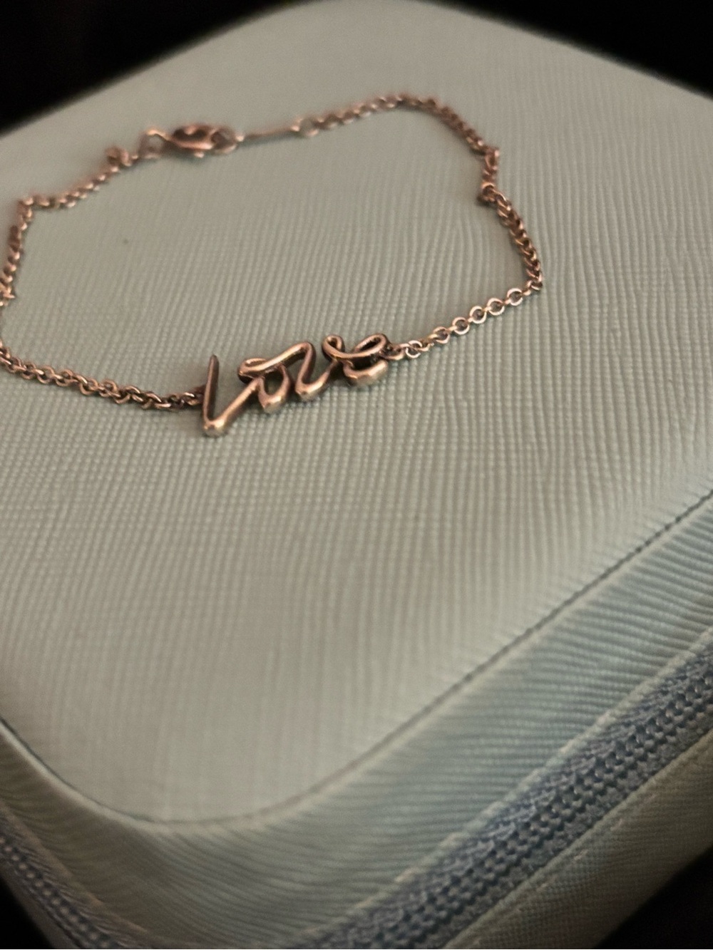 Delicate Sterling Silver 'Love' Script Bracelet - Women's Jewelry